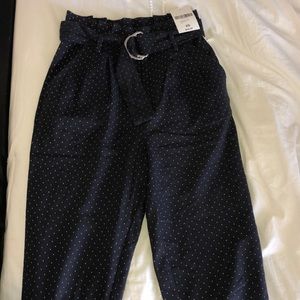 Belted Polka Dot Ankle Pants